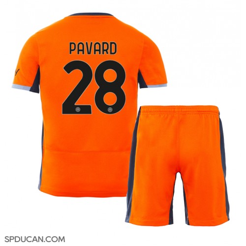 Dječji Nogometni Dres Inter Milan Benjamin Pavard #28 Rezervni 2023-24 Kratak Rukav (+ Kratke hlače)